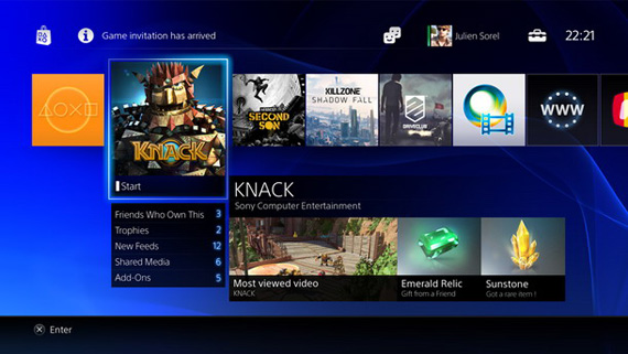PlayStation 4 menu