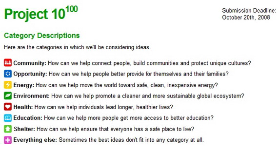 , Google, Αναζητά ιδέες για να σώσει τον κόσμο με το Project 10^100