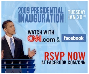 , Facebook και CNN, Social Media party για την τελετή ορκωμοσίας του Μπαράκ Ομπάμα