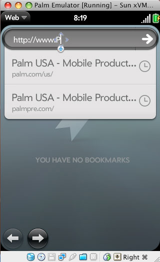 , Palm webOS screenshots