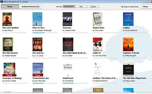 , Amazon Kindle Reader for Windows