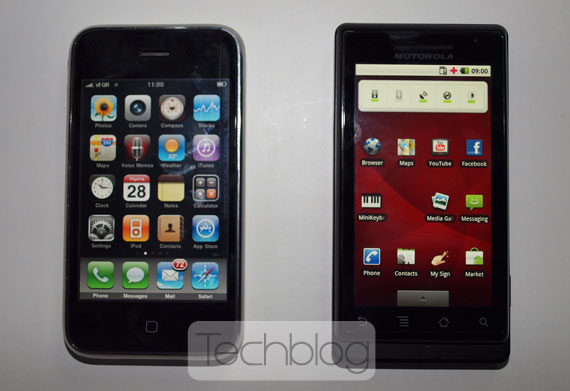 , Motorola Milestone εναντίον iPhone 3GS