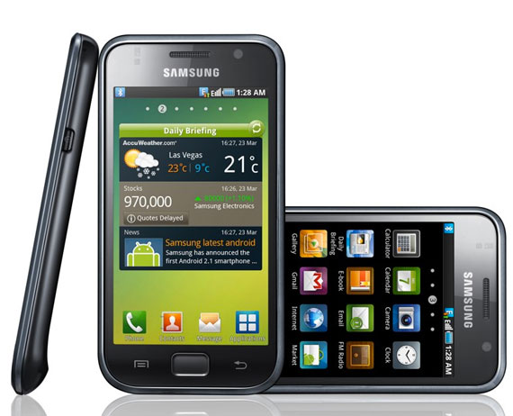 , Samsung Galaxy S i9000, Android με επεξεργαστή 1GHz και 4άρα Super AMOLED