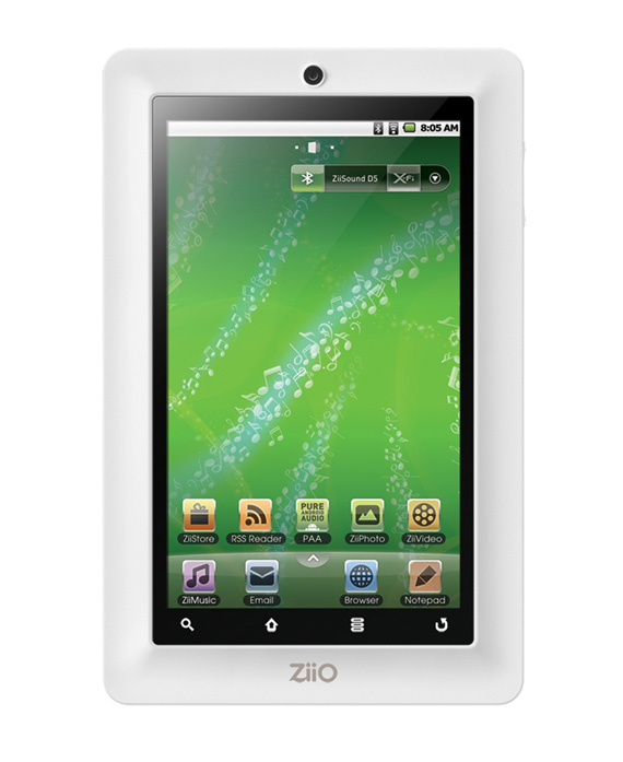, Creative ZiiO Tablet Pure, Με Android 2.1 και οθόνη 7 ιντσών
