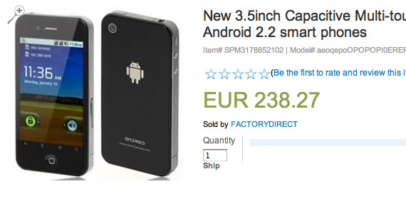 , iPhone 4 κλώνος που τρέχει Android και τιμή 238 ευρώ!