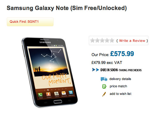 , Samsung Galaxy Note, Ξεκίνησαν οι προ-παραγγελίες με 700 ευρώ