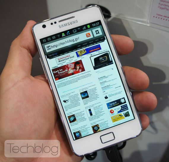 , Samsung Galaxy S II λευκό, hands-on video στο φτερό