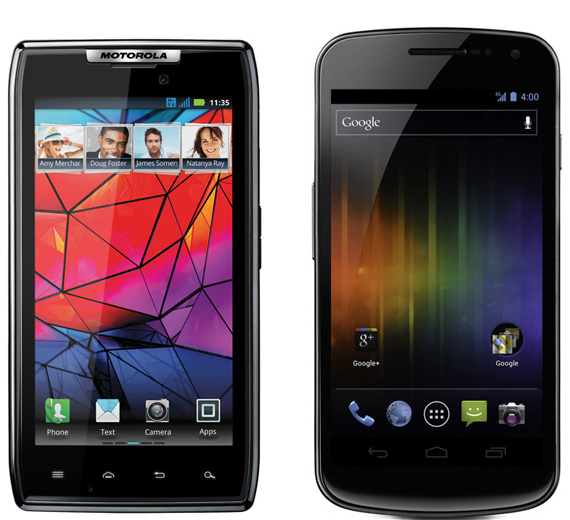 , Motorola RAZR vs. Samsung Galaxy Nexus [πίνακας τεχνικών χαρακτηριστικών]