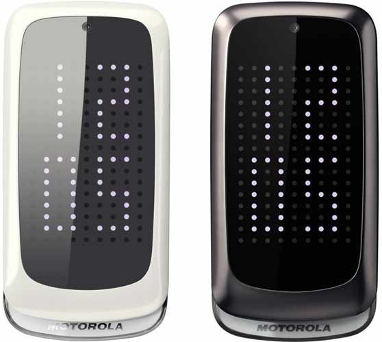, Motorola Gleam+, Clamshell κινητό με εξωτερική οθόνη αποτελούμενη από 144 LEDS