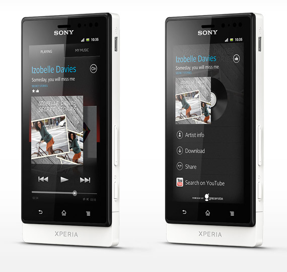 , Sony Xperia Sola, Με οθόνη 3.7 ίντσες floating touch