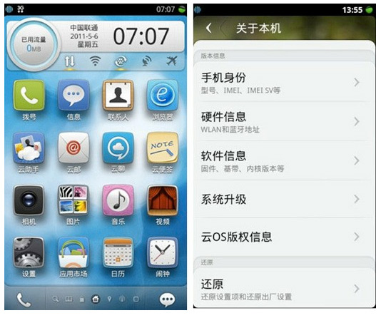 , Haier Zing, Smartphone με λειτουργικό σύστημα Aliyun OS