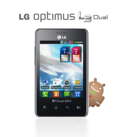 , LG Optimus L3 Dual, Με δύο κάρτες SIM για συγκεκριμένες αγορές
