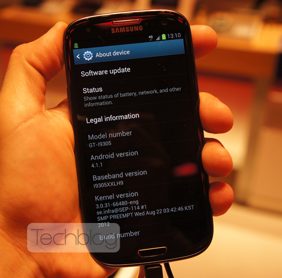 , Samsung Galaxy S III LTE i9305 τρέχει Android 4.1.1 Jelly Bean