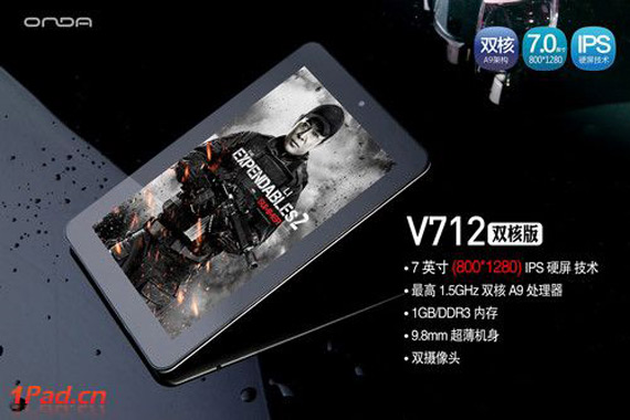 , Onda V712, 7ιντσο Android tablet με διπύρηνο επεξεργαστή και 85 ευρώ [Κίνα]