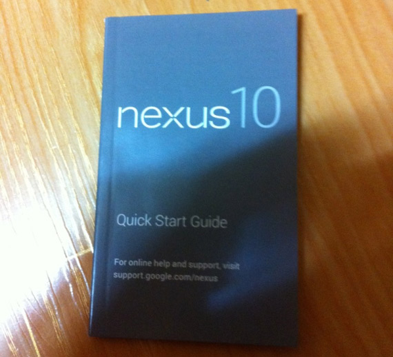 , Nexus 10, Το manual μαρτυράει ότι θα είναι κατασκευής Samsung