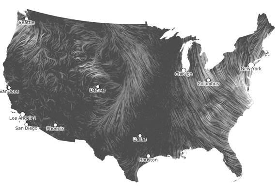 , O τυφώνας Sandy μέσα από ένα Wind Visualisation