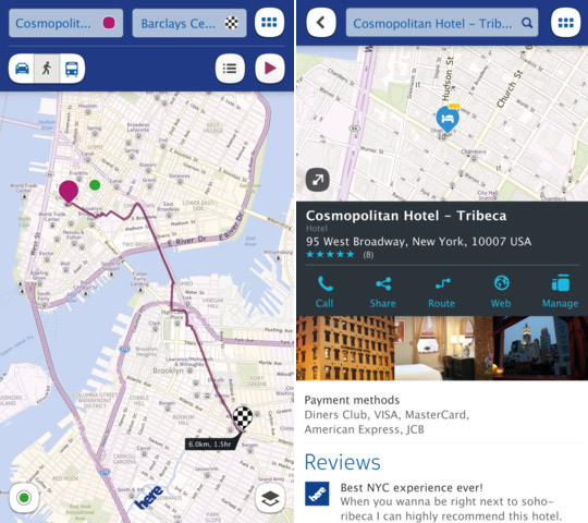 , Nokia Here, Χάρτες και πλοήγηση για το iPhone, το iPad και το iPod Touch