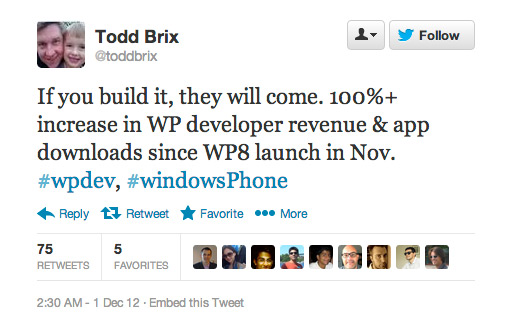 , Windows Phone, Αύξηση στα downloads εφαρμογών με την έλευση των WP8