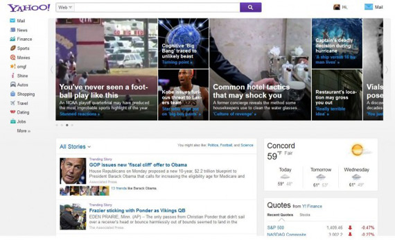 , Yahoo, Αλλάζει η κεντρική σελίδα και γίνεται πιο touch-friendly