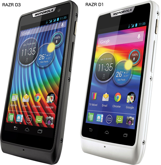 Motorola RAZR D1 Razr D3, Motorola RAZR D1 και RAZR D3, Προσιτά Android smartphones [Βραζιλία]