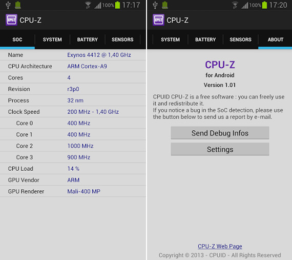 CPU-Z Android, CPU-Z, Μάθε αναλυτικά τα specs του επεξεργαστή που φοράει η Android συσκευή σου