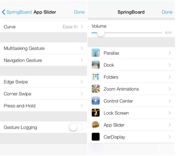 iOS 7, Κρυφό μενού με settings για system-wide gestures, iOS 7, Κρυφό μενού με settings για system-wide gestures