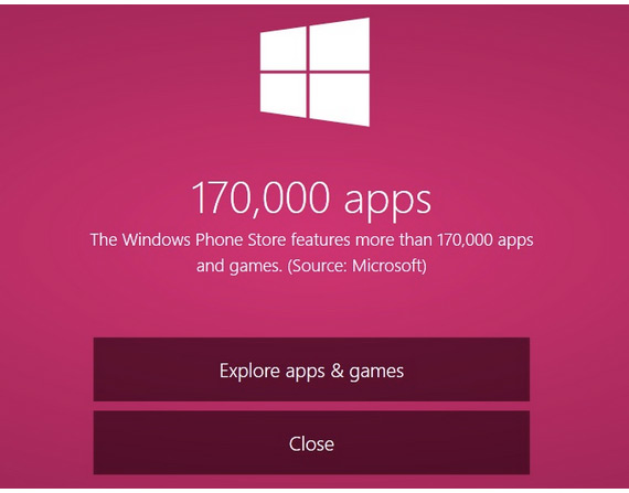 Windows Phone Store 170.000 apps, Windows Phone Store, Ξεπέρασε τις 170.000 διαθέσιμες εφαρμογές
