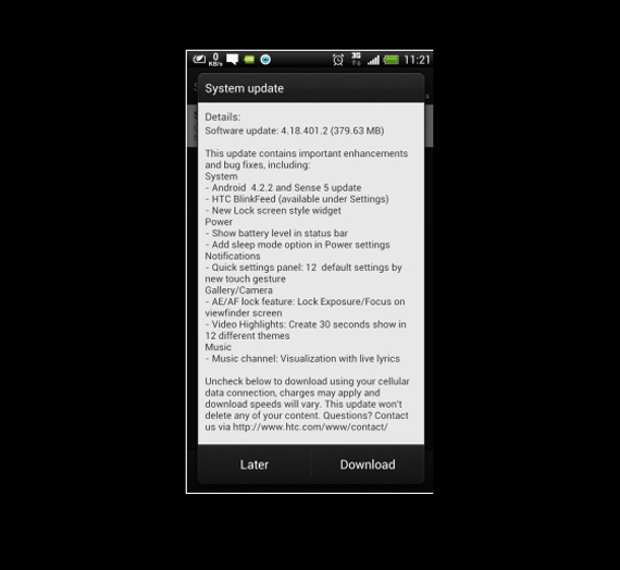 HTC One X, HTC One X, Update σε Android 4.2.2