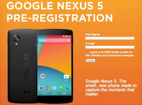 Nexus 5, Nexus 5, Φόρμα εκδήλωσης ενδιαφέροντος &#8220;αποκαλύπτει&#8221; τα specs
