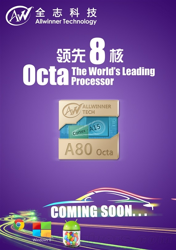 Allwinner A80, Allwinner A80 Octa, Νέος οκταπύρηνος επεξεργαστής από την Allwinner