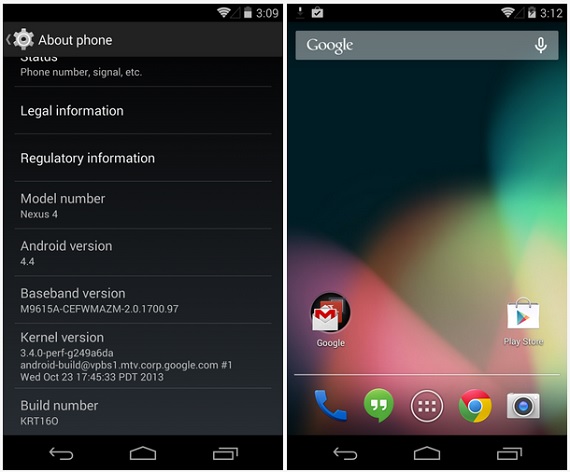 Android 4.4 KitKat, Nexus 4, Διαθέσιμο το image για την Android 4.4 KitKat ROM