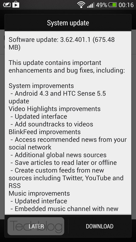 HTC One Android 4.3 update, HTC One, Ξεκίνησε η αναβάθμιση σε Android 4.3 Jelly Bean