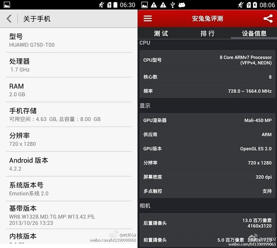 Huawei G750, Huawei G750, Με οκταπύρηνο MediaTek MT6592 και οθόνη 5.5 ιντσών