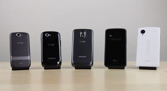 Nexus smartphones legacy, Όλα τα Nexus smartphones δοκιμάζονται μαζί σε video