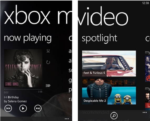 Xbox Music Xbox Video, Windows Phone 8, Νέα ανεξάρτητα Xbox Music και Xbox Video apps