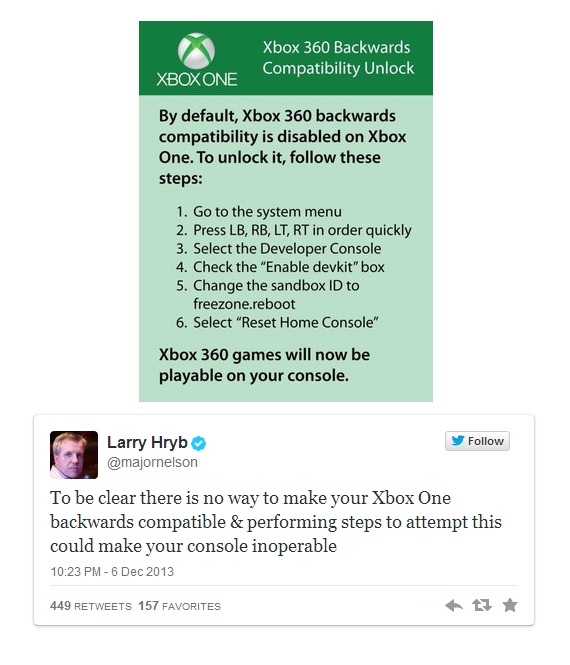 Xbox One, Xbox One, Δεν είναι &#8220;προς τα πίσω&#8221; συμβατό