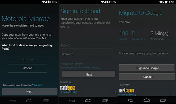 Motorola Migrate, Motorola Migrate για να κάνουν switch οι iPhone users