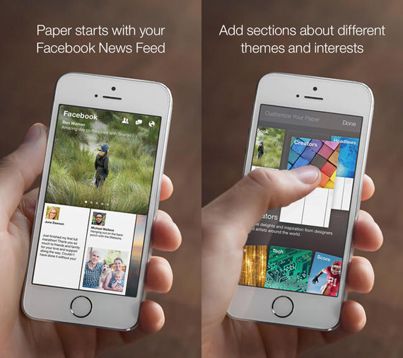 Facebook Paper, Facebook Paper, Διαθέσιμο και δωρεάν στο App Store Αμερικής