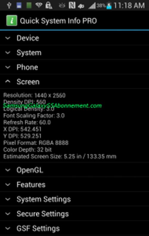 Galaxy S5 5.2 screen screenshot, Screenshot από την οθόνη 5.25 ιντσών QHD του Samsung Galaxy S5;