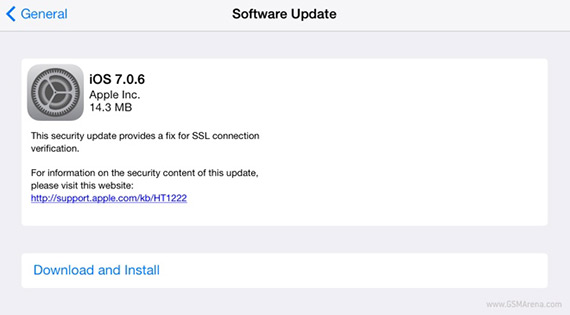 , Νέα αναβάθμιση σε iOS 7.0.6