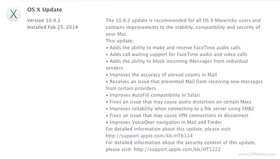 , Apple, διαθέσιμο το OS X 10.9.2 update