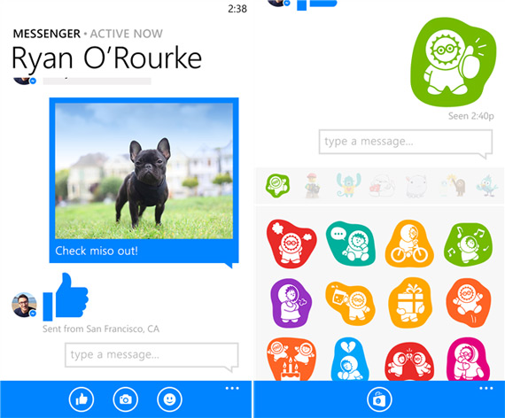 , Facebook Messenger, Διαθέσιμο και δωρεάν για Windows Phone smartphones