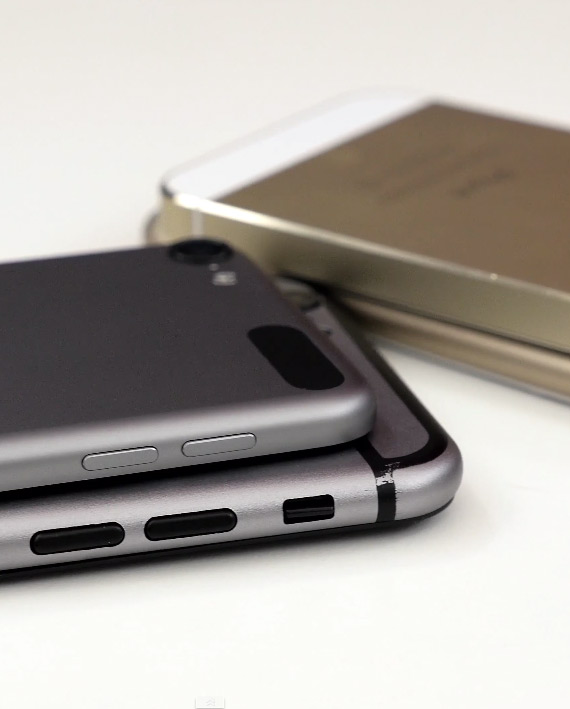 iPhone 6 mockup, iPhone 6 mockup σε συγκριτικό βίντεο μαζί με iPod Touch και iPhone 5s