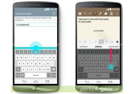 , LG G3, Smart Keyboard προσαρμόζει το μέγεθός του, ενώ μαθαίνει πώς πληκτρολογείτε