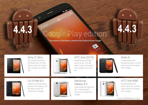 , Android 4.4.3, διαθέσιμο στα Google Play Edition smartphones