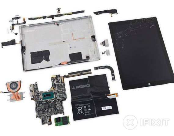 , Microsoft Surface Pro 3 teardown, σχεδόν αδύνατο να επισκευαστεί