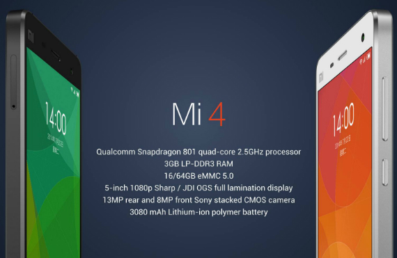 xiaomi mi4 επίσημα, Xiaomi Mi4, επίσημα με 5&#8243; οθόνη, Snapdragon 801, 3GB RAM, μεταλλικό frame