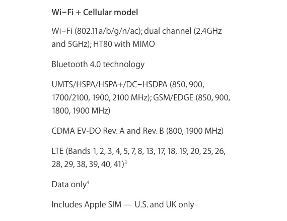 Apple SIM, Apple SIM ενσωματώνουν τα νέα iPad Air 2 και iPad mini 3 [Wi-Fi + Cellular]