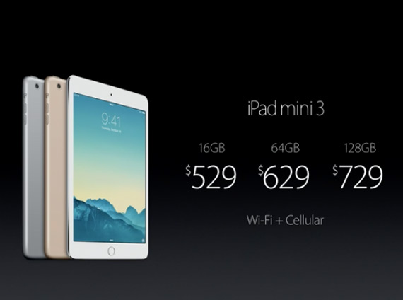 iPad mini 3 επίσημα, iPad mini 3, Επίσημα με Touch ID