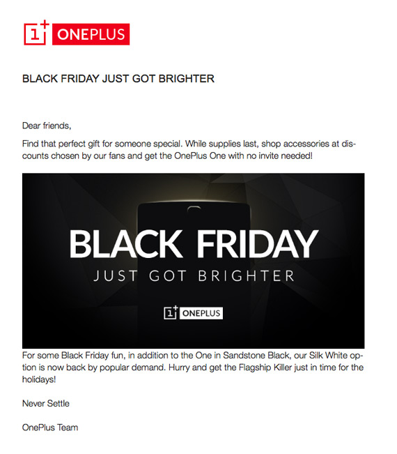 OnePlus One Black Friday, OnePlus One, Αποκτήστε το τώρα χωρίς πρόσκληση